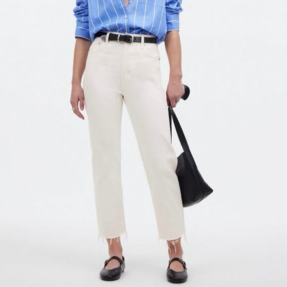 Madewell Denim - Madewell The '90s Straight Crop Jean Tile White Size 26